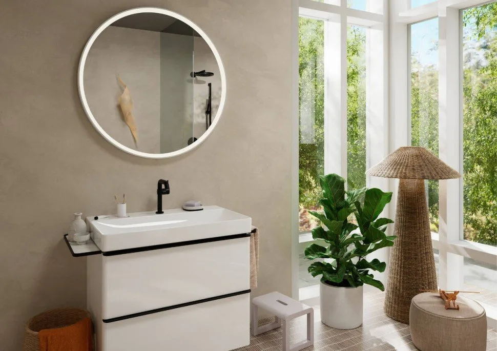 Смеситель для раковины Hansgrohe Tecturis S Fine 150 CoolStart 73340670 матовый черный Sancos — официальный сайт