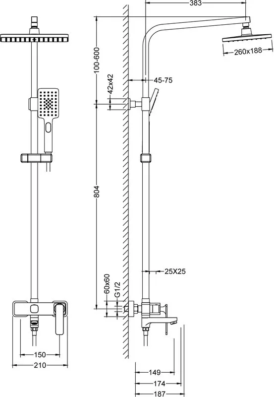 Душевая стойка Timo Torne SX-4320/17, золото Sancos — официальный сайт