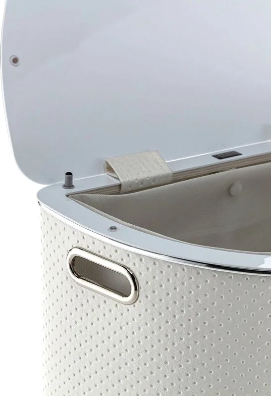 Корзина для белья Geralis PWH-O полукруглая, белая, кант хром Sancos — официальный сайт
