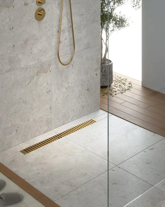 Душевой трап (лоток) Timo Drain Systems DS230107/17 700 вставка lines, золото матовое Sancos — официальный сайт