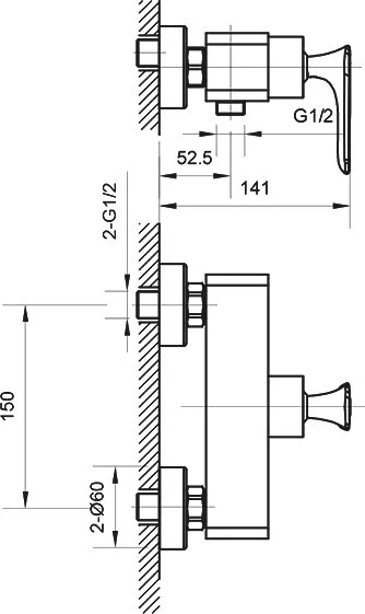 Смеситель для душа AltroBagno Aperto 030601 Cr хром Sancos — официальный сайт