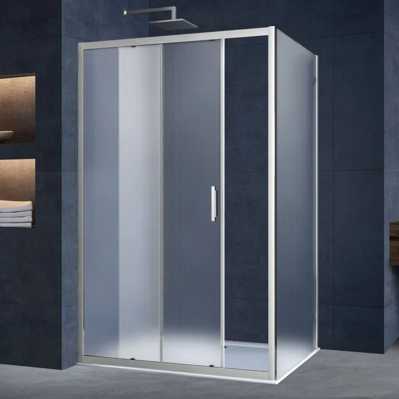 Душевой уголок Vincea Alpha VSR-3AL8013MT 130х80 см, профиль хром, стекло текстурное Sancos — официальный сайт