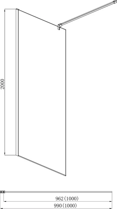 Душевая перегородка AQUATEK AQ WIW 10020BL 100x200 см, черный матовый профиль Sancos — официальный сайт