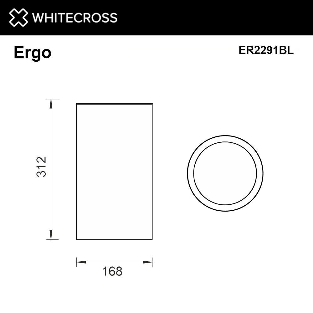 Мусорное ведро WHITECROSS Ergo ER2291BL 4 л, открытое, черный матовый Sancos — официальный сайт