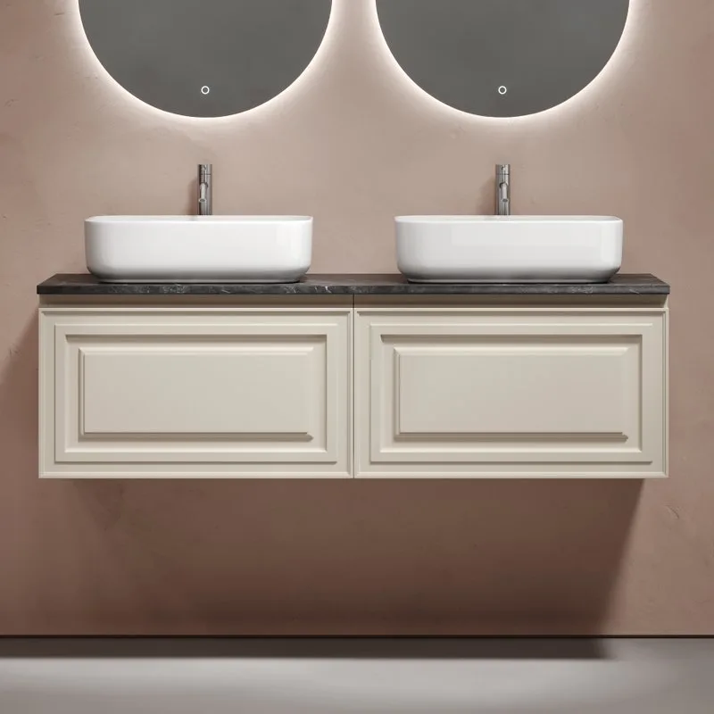 Тумба с раковиной Sancos Very 160 beige soft, столешница черный мрамор TT160A1X, раковина CN5043 Sancos — официальный сайт