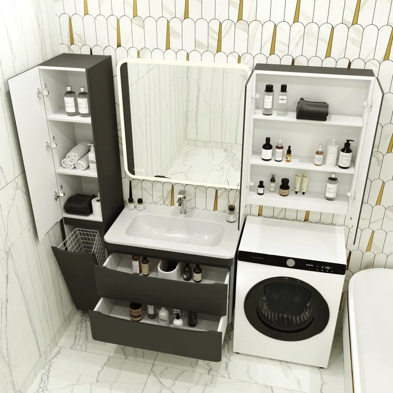 Тумба под раковину без столешницы Style Line Бергамо Мини 80 Люкс Plus подвесная, антискрейтч черная