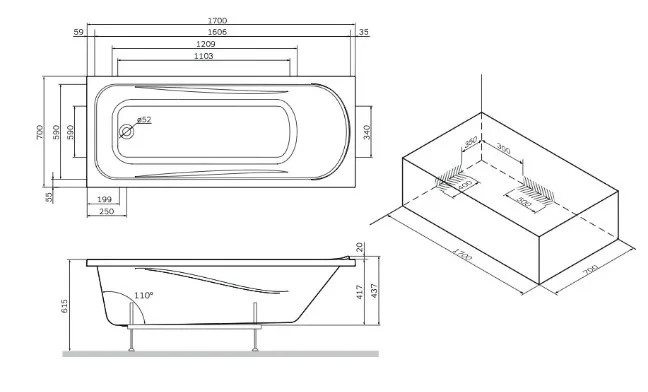 Акриловая ванна AM.PM Sense W76A-170-070W-A без опоры 170x70 см, пристенная, белая Sancos — официальный сайт