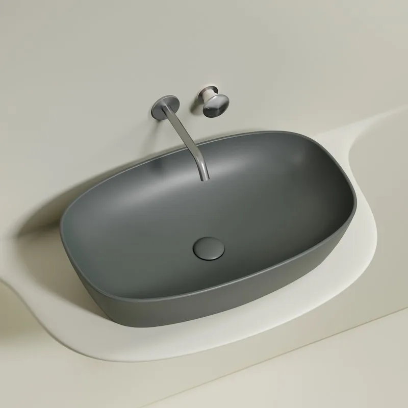 Накладная раковина Ceramicanova Element CN6049MH антрацит матовая Sancos — официальный сайт