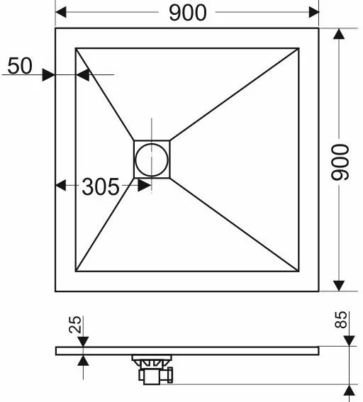 Поддон для душа RGW Stone Tray ST-0099W 90х90 Sancos — официальный сайт