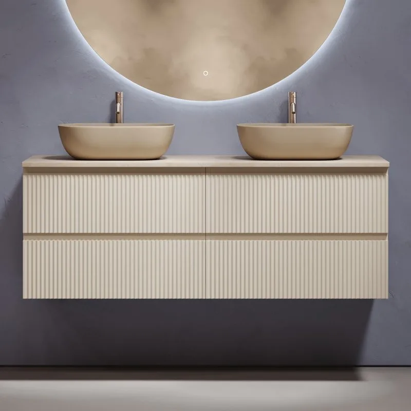 Тумба с раковиной Sancos Snob R 140 beige soft, столешница бежевая TT140A2X, раковина CN6009MC Sancos — официальный сайт