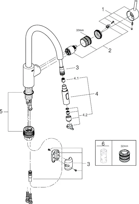Смеситель для кухни Grohe Concetto 31483002 хром Sancos — официальный сайт
