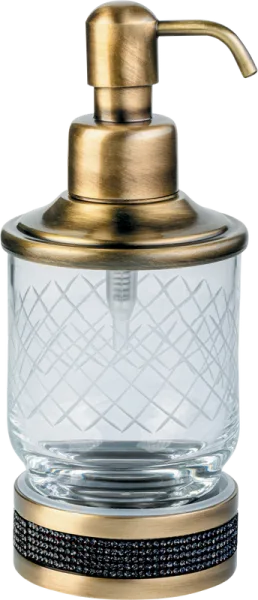 Дозатор Boheme Royal Cristal Black Br настольный, бронза