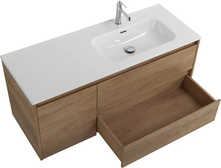 Тумба под раковину без столешницы BelBagno Kraft 120 R, 2 ящика, дверца, rovere nebrasca nature Sancos — официальный сайт