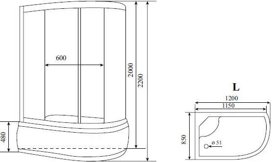 Душевая кабина Timo Standart T-1120L с высоким поддоном, с сиденьем Sancos — официальный сайт