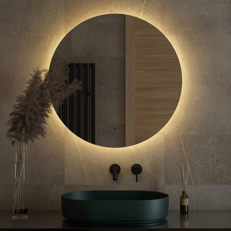 Зеркало круглое Defesto Opti DF 2855R 80 с LED-подсветкой, 3000К, инфракрасный выключатель
