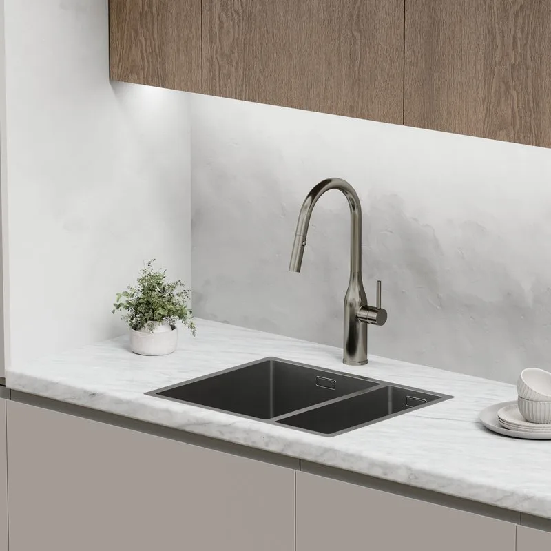 Смеситель для кухни Sancos Grand SC4002GG с вытяжным изливом, вороненая сталь Sancos — официальный сайт