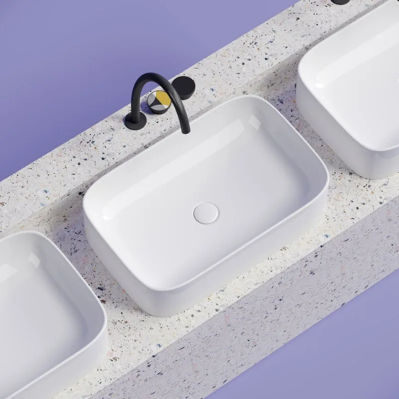 Накладная раковина Ceramicanova Element CN6053 белая глянцевая Sancos — официальный сайт