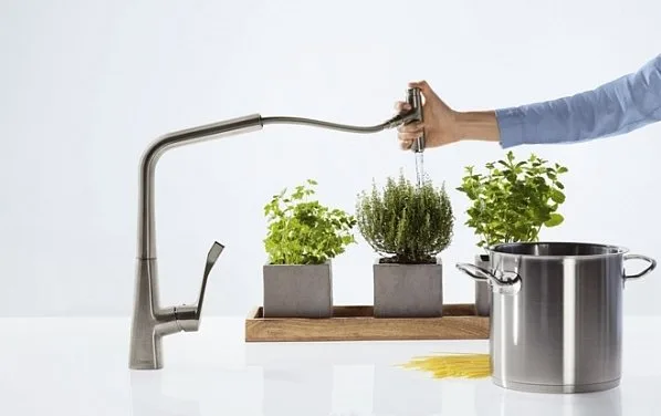 Смеситель для кухни Hansgrohe Metris Select 14884800 Sancos — официальный сайт
