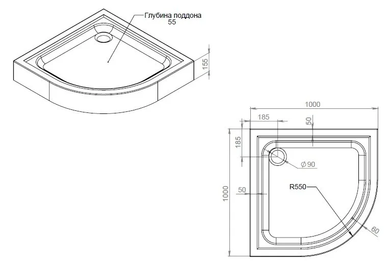 Поддон для душа AM.PM Gem W90T-401-100W 100x100 Sancos — официальный сайт
