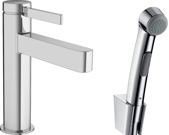 Смеситель для раковины Hansgrohe Finoris 110 76210000 с гигиеническим душем, хром Sancos — официальный сайт