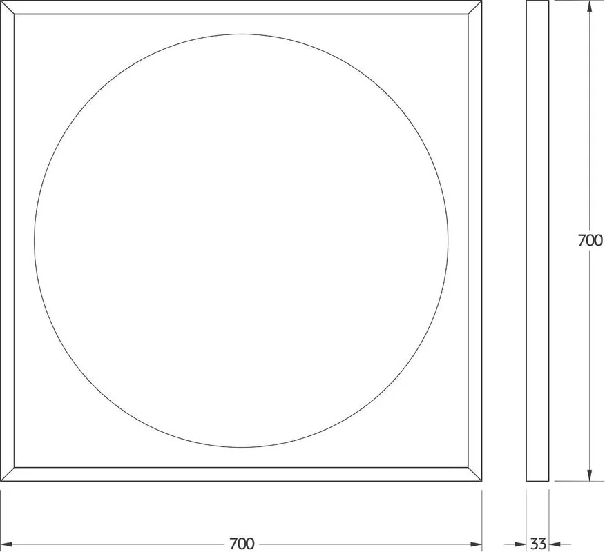 Зеркало Defesto Eclipse DF 2237R 70х70 белая рама, с LED-подсветкой, 3000К, инфракрасный выключатель