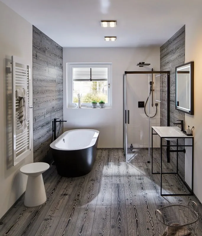 Термостатический смеситель встраиваемый Hansgrohe Ecostat Square 15714670, для душа, матовый черный Sancos — официальный сайт