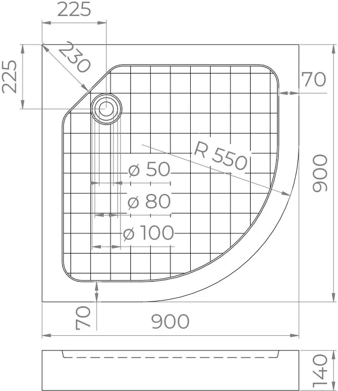Поддон для душа RGW SMC R W 90x90 Sancos — официальный сайт