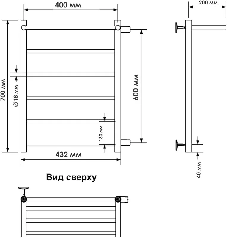 Полотенцесушитель водяной Indigo Line LLSHSW70-40BRR-б/п-60 Sancos — официальный сайт