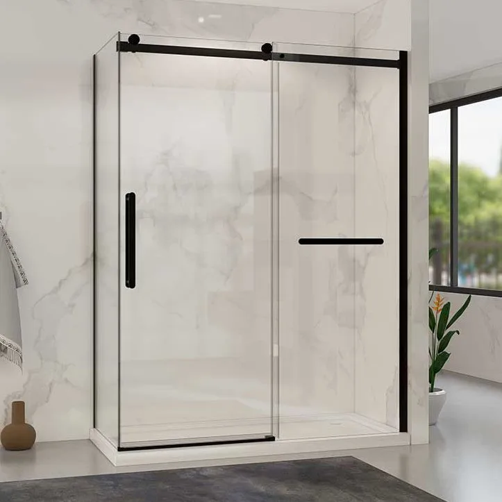 Душевой уголок Vincea Como Soft VSR-1CS8015CLB 150x80 см профиль черный, стекло прозрачное Sancos — официальный сайт
