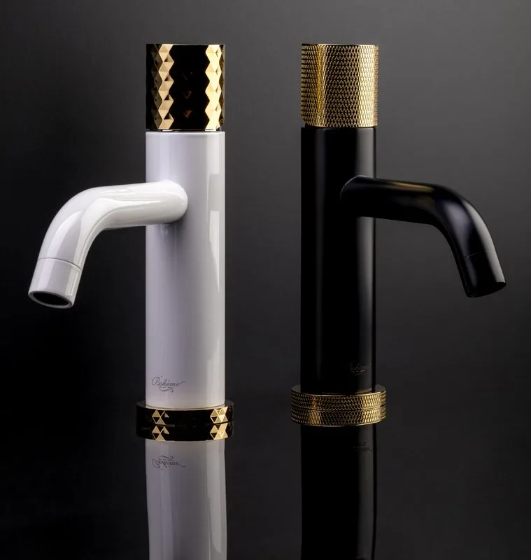 Смеситель для раковины Boheme Stick 121-BG.2 black touch gold Sancos — официальный сайт