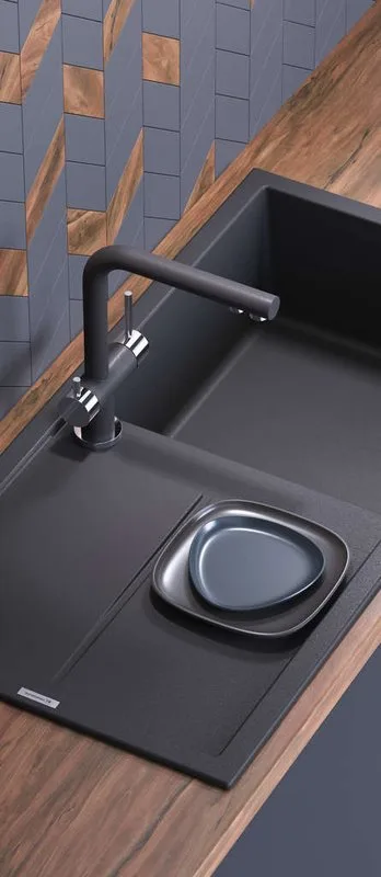 Мойка кухонная Omoikiri Sumi 100 черная Sancos — официальный сайт