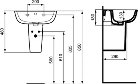 Полупьедестал Ideal Standard Esedra T282901 Sancos — официальный сайт