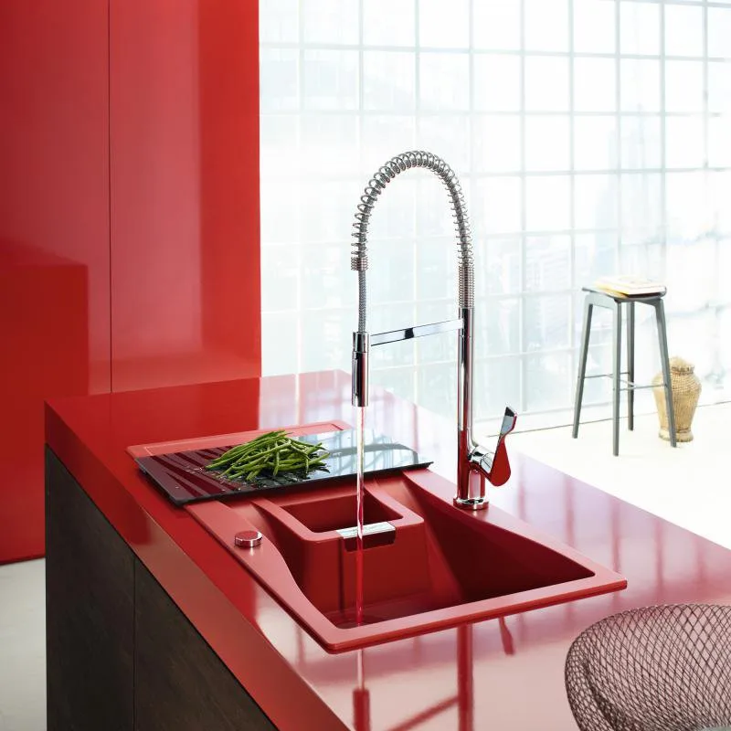 Смеситель для кухни Axor Citterio Semi-Pro 39840000 хром, с гибким изливом Sancos — официальный сайт
