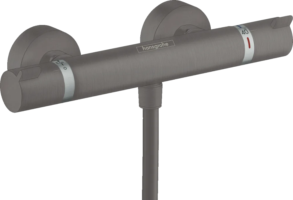 Термостатический смеситель Hansgrohe Ecostat Comfort 13116340 для душа, шлифованный черный хром Sancos — официальный сайт