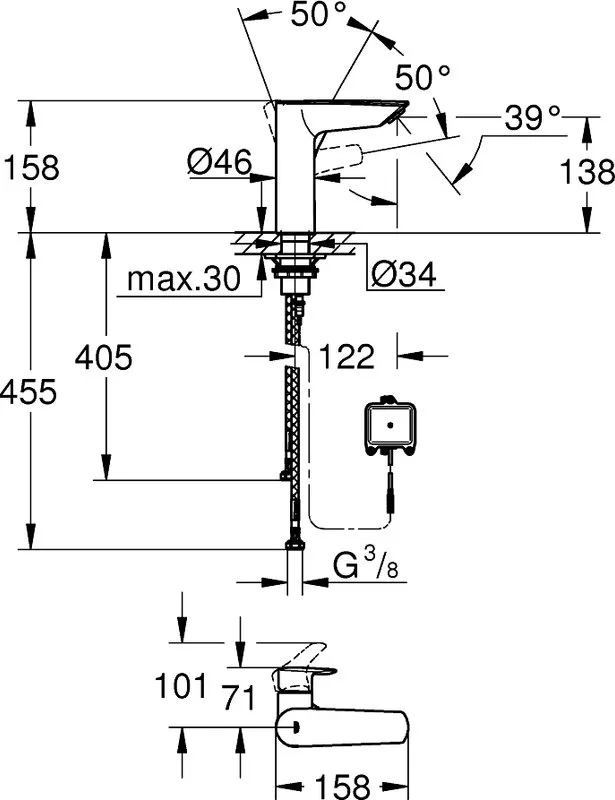 Смеситель для раковины Grohe Eurosmart 23975003 Sancos — официальный сайт