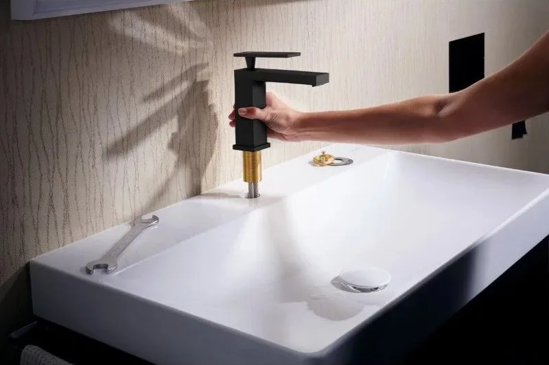 Смеситель для раковины Hansgrohe Tecturis E 110 73010670 матовый черный Sancos — официальный сайт