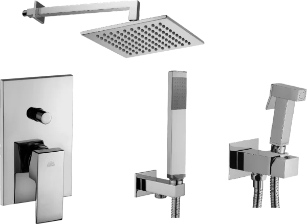 Комплект для ванной Paffoni Elle KITZEL015CR/M С ВНУТРЕННЕЙ ЧАСТЬЮ, верхний душ 20 см, хром Sancos — Оригинал