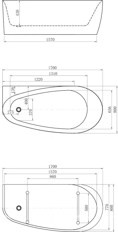 Акриловая ванна Allen Brau Priority 2 170x80 см, пристенная, белая, овальная, на ножках, со сливом-п Sancos — официальный сайт