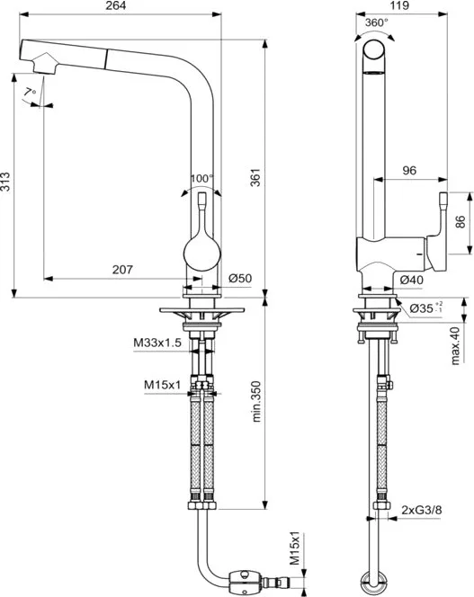 Смеситель для кухни Ideal Standard Ceralook BC176AA хром Sancos — официальный сайт