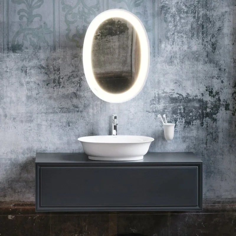 Зеркало Laufen The New Classic 50 белое, с подсветкой Sancos — официальный сайт