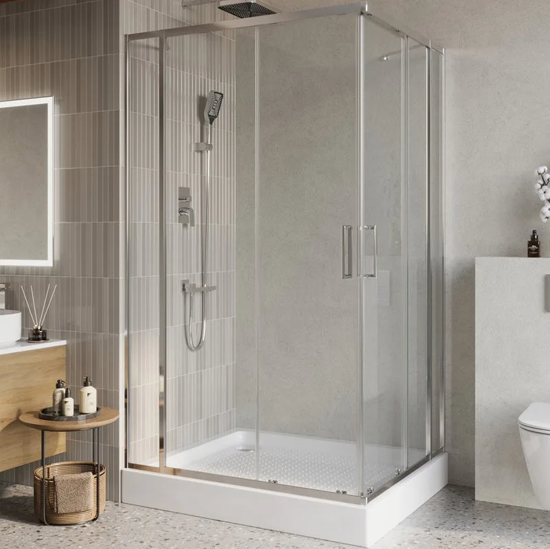 Душевой уголок BelBagno Luce AH-22-130/120-C-Cr профиль хром, стекло прозрачное Sancos — официальный сайт