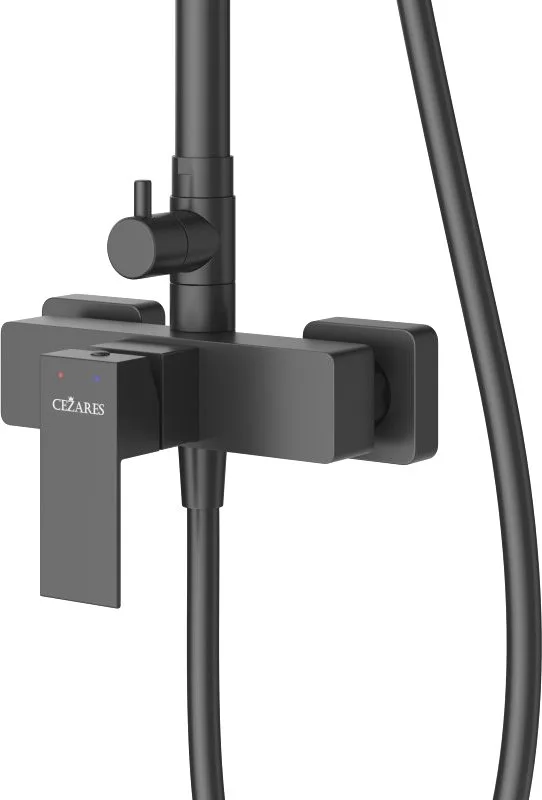Душевая стойка Cezares Slider SLIDER-CD-NOP, со смесителем, матовый черный Sancos — официальный сайт