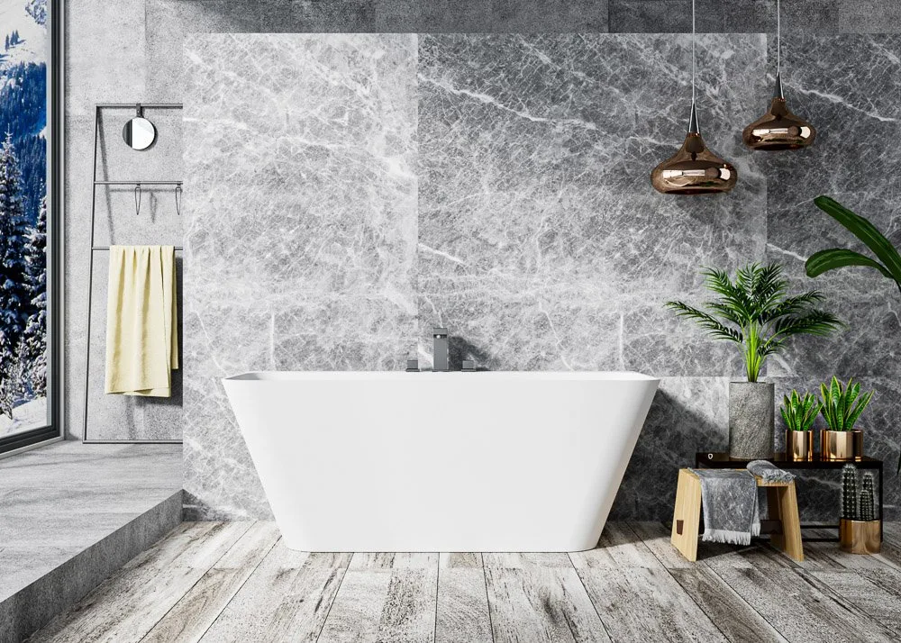 Ванна из искусственного камня Cezares Liner Solid Surface 170x80 см, пристенная, матовая белая, с до Sancos — официальный сайт
