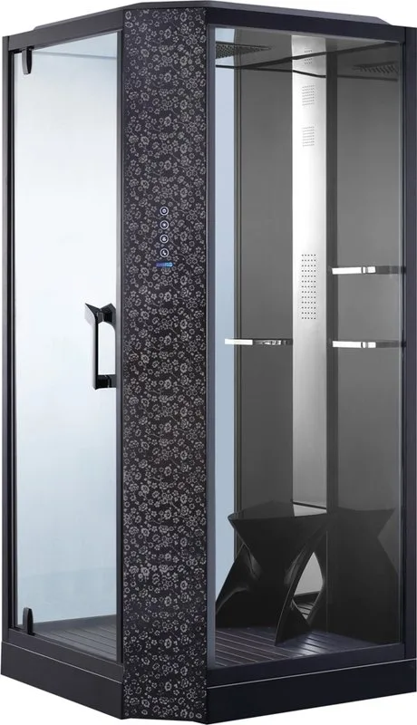 Душевая кабина Orans SR-89101LS, черная, с хамамом и сиденьем Sancos — официальный сайт