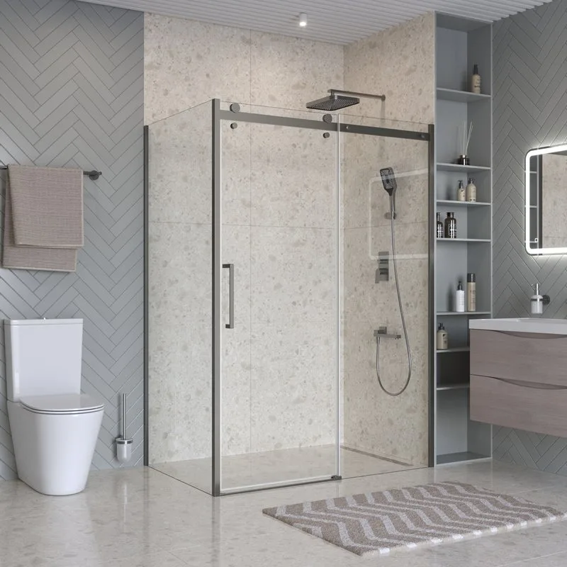 Душевой уголок BelBagno Marino 2 AH-1-140/100-C-GM 140x100, профиль оружейная сталь, стекло прозрачн Sancos — официальный сайт