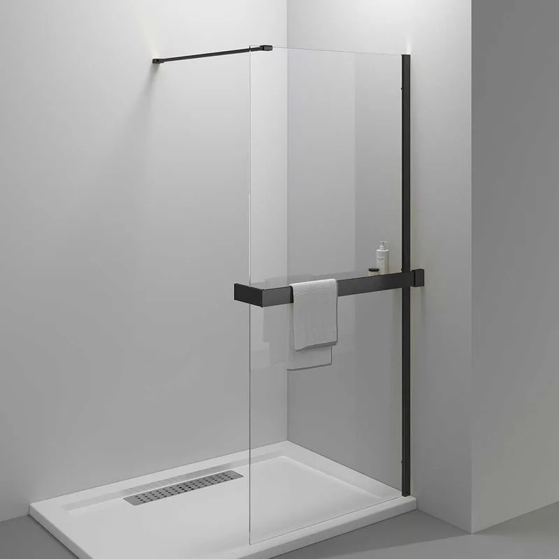Душевая перегородка Vincea Walk-in HR VSW-4HR900CLB 90 см, профиль матовый черный, стекло прозрачное Sancos — официальный сайт