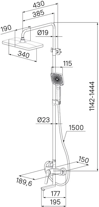 Душевая стойка IDDIS Parker PARSB3Fi06, глянцевый хром Sancos — официальный сайт
