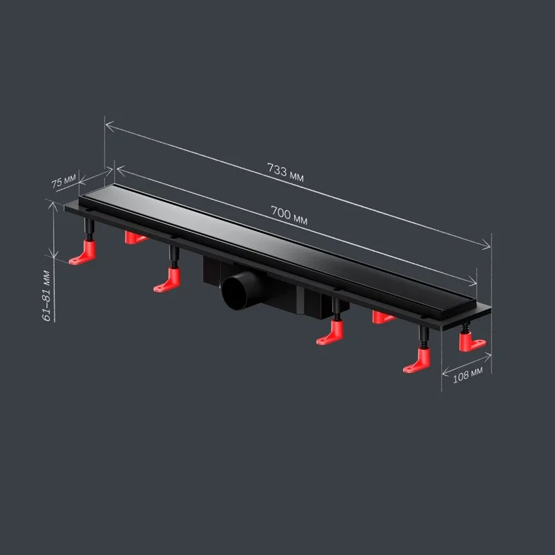 Душевой трап (лоток) AM.PM PrimeFlow Tile 70 см, черный матовый Sancos — официальный сайт