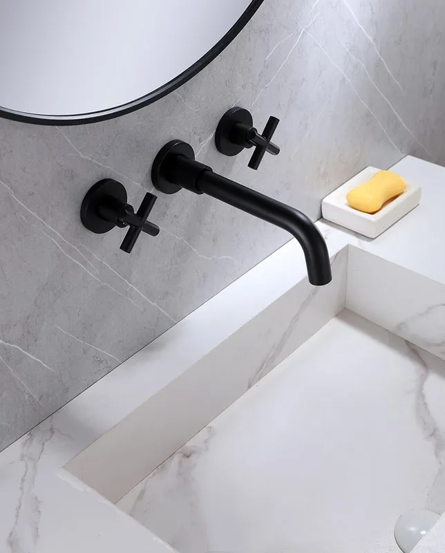 Смеситель для раковины Abber Wasser Kreis AF81121B С ВНУТРЕННЕЙ ЧАСТЬЮ, черный Sancos — официальный сайт