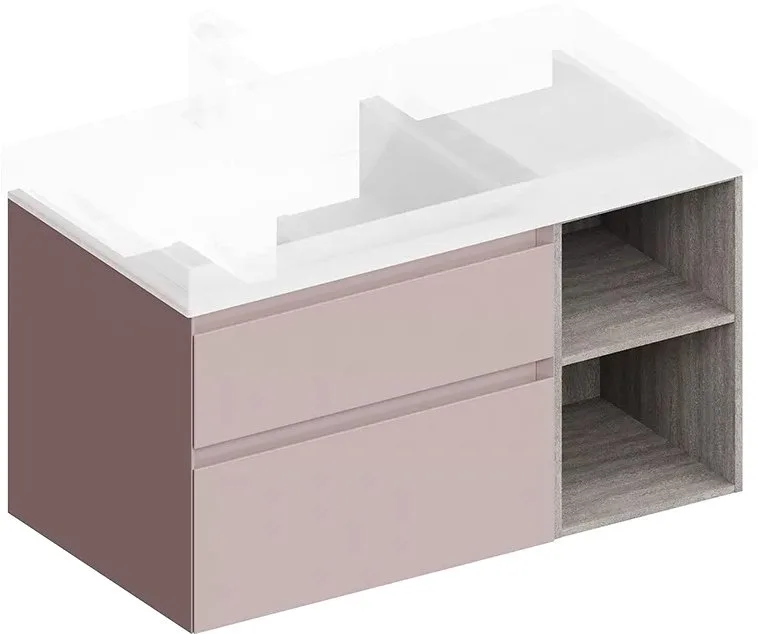 Тумба под раковину без столешницы KERAMA MARAZZI Cubo 90 левая, мальва матовая-древесная Sancos — официальный сайт